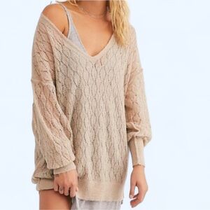 ✨NEW✨ Free People ✧ “Say Hello” Oversized Knit Tunic Sweater S NWT